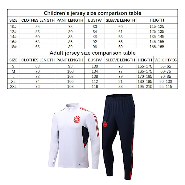 2223 Ny sæson Bayern Jersey Fodbold Træningsdragt Træningsdragt / m