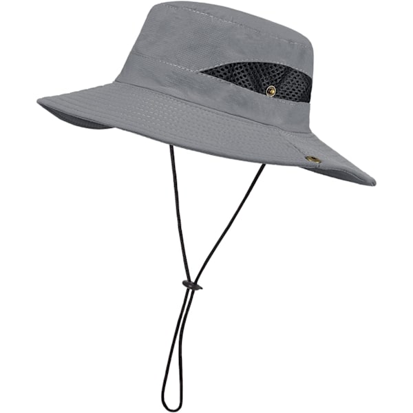 Hatt sommar UV-skydd solhatt herr peaked cap sommar fiskare hatt andas hopfällbar safari hatt unisex för utomhusbruk H