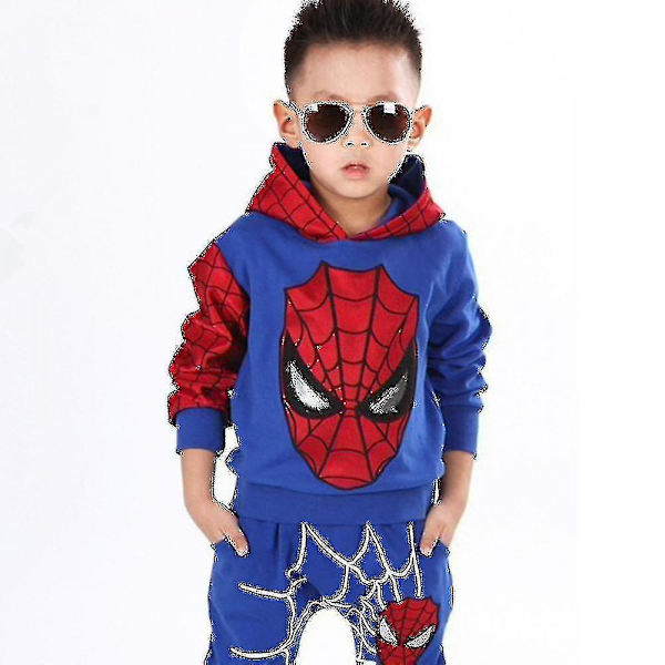 Sportkläder för barn Pojkar Hoodie Sweatshirt Byxor Kostym Kostym Kläder V Blue 3-4 Years