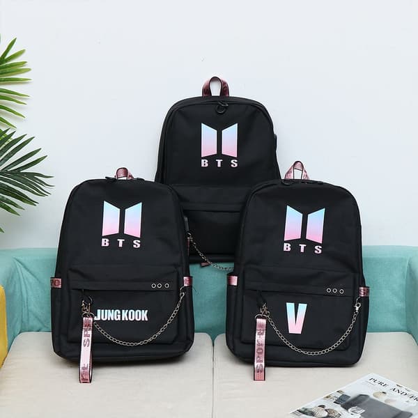 BTS BT21 Skolväska Kedja Ryggsäck Axelväskor V