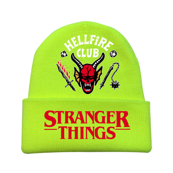 Mote vinter varm ulllue Stranger Things Beanie Hat Cosplay K green