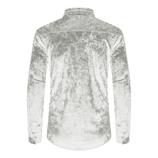 Långärmade för män printed Casual Button Down-skjortor Z X white M