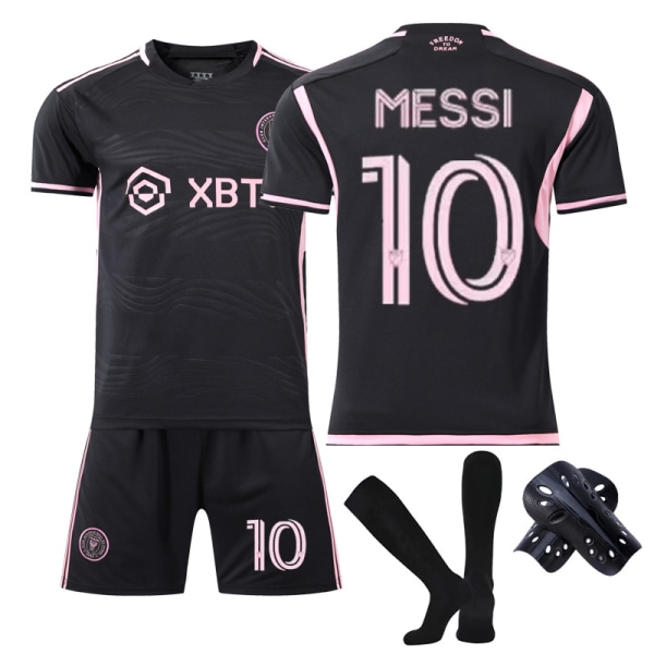 23-24 Miami - Vierasottelu 10 Messi International Major League -jalkapallopaitasarja Kids Jersey Team Kit V 4PCS XL
