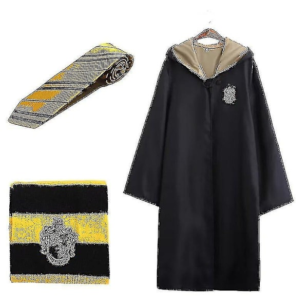 Harry Potter Cosplay kostyme Gryffindor Ravenclaw Robe Kappe Voksen Barn Kjole CNMR Yellow 155cm(11-12yesrs)