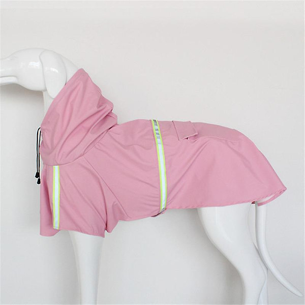 Stor Hunde Regnfrakke Justerbar Pet Vandtæt Beklædning Letvægts Regnfrakke Poncho Hættetrøjer ed Strap Reflekterende CNMR pink M