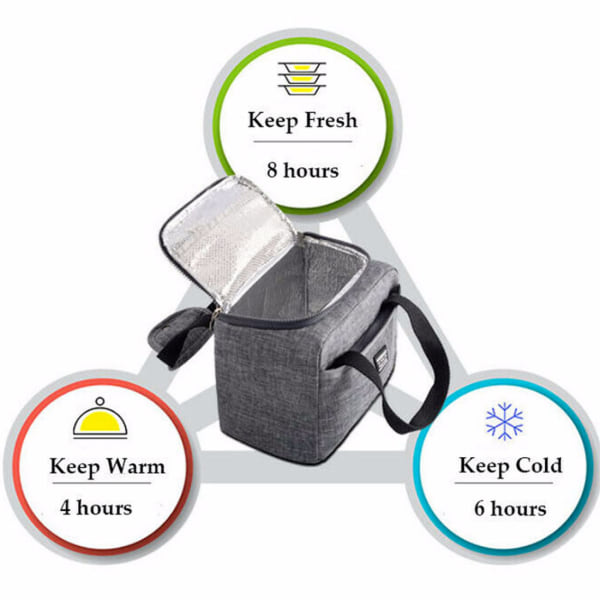 Kannettava Thermal Tote Cooler käsilaukku V light gray 24*14*17cm