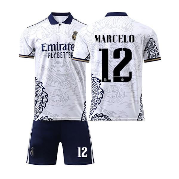 22 Real Madrid trøje Dragon Print Edition NO. 12 Marcelo skjorte Z X #XS