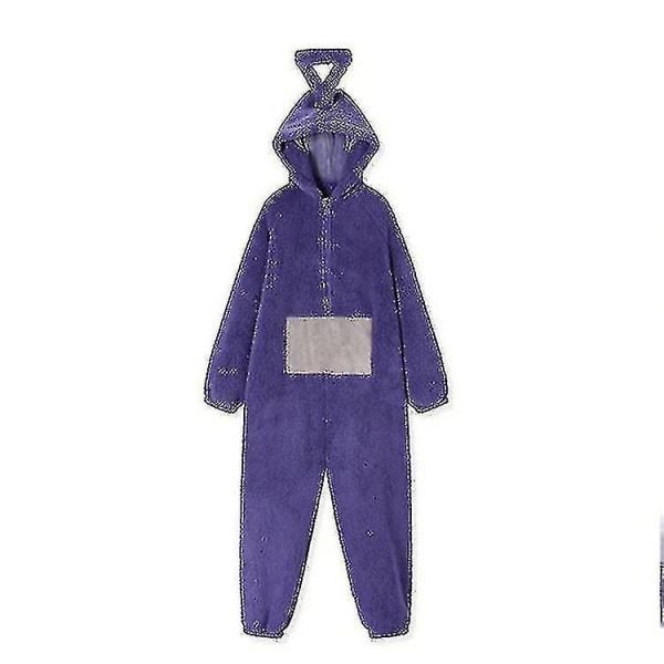 Teletubbie One Piece Pyjamas Dame mænd og kvinders hjemmetøj fortykket Coral Fleece_y - purple s