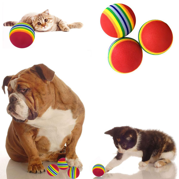 3kpl värikkäitä palloja kissanlelut Rainbow Balls CNMR