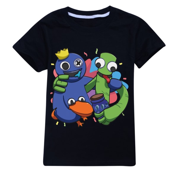 Børne tegneserie Rainbow Friends T-shirt-overdele med tryk Casual Bluse V black