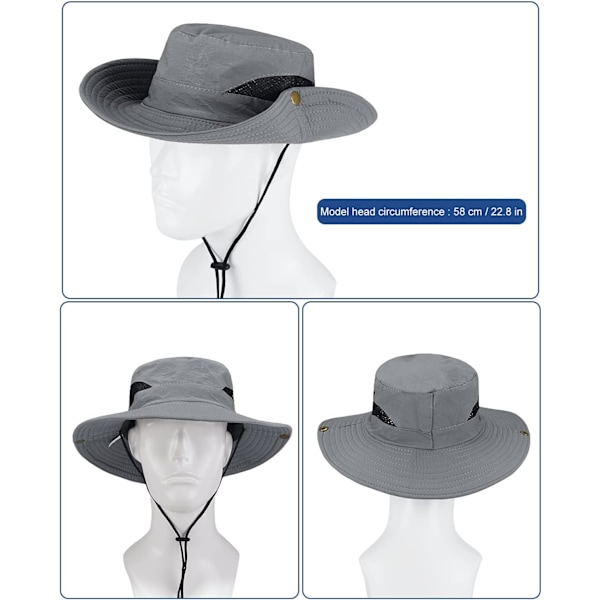 Hatt sommar UV-skydd solhatt herr peaked cap sommar fiskare hatt andas hopfällbar safari hatt unisex för utomhusbruk H