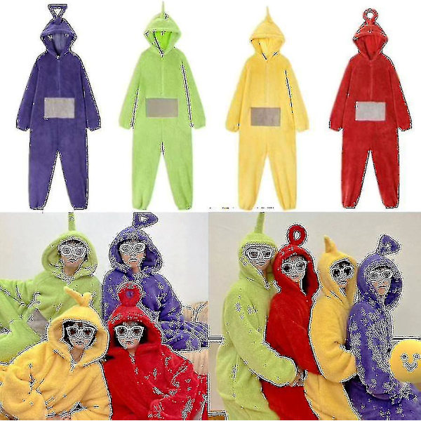 Anime Teletubbies Kostym Vuxen jul Pyjamas Pyjamas Sovkläder Jumpsuit CNMR Green L