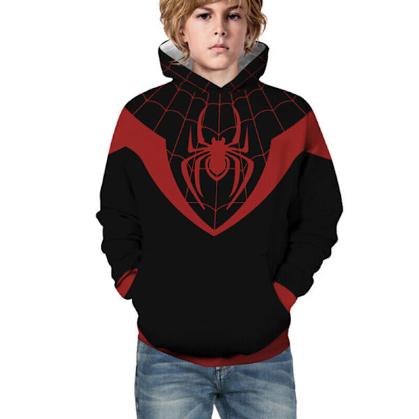 Barn Gutter Jenter Spiderman 3D-trykt Langermet Hettegenser Genser - Red