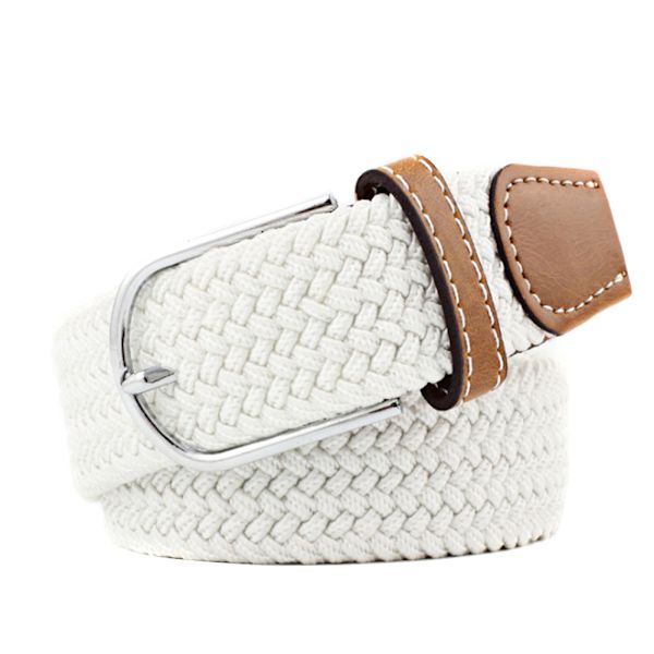 Belte lerret stoff 26 farger str W26 - W36 sash klær - CNMR 15 Vit one size