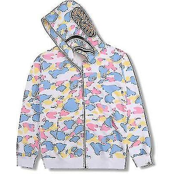 Shark outh hættetrøje med 3d print Wgm broderet cardigan camouflage hættetrøje V V colorful M