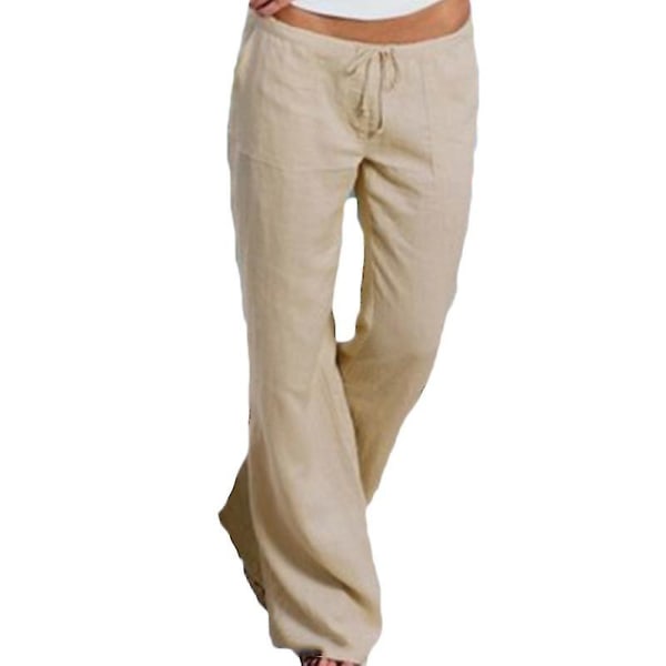Casual yogabukser for kvinner i ensfarget Z X Khaki XL