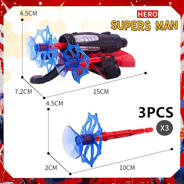 Marvel Spider-man Cosplay Handske Toy Z 1*emitter,3pcs bullet,1*gloves