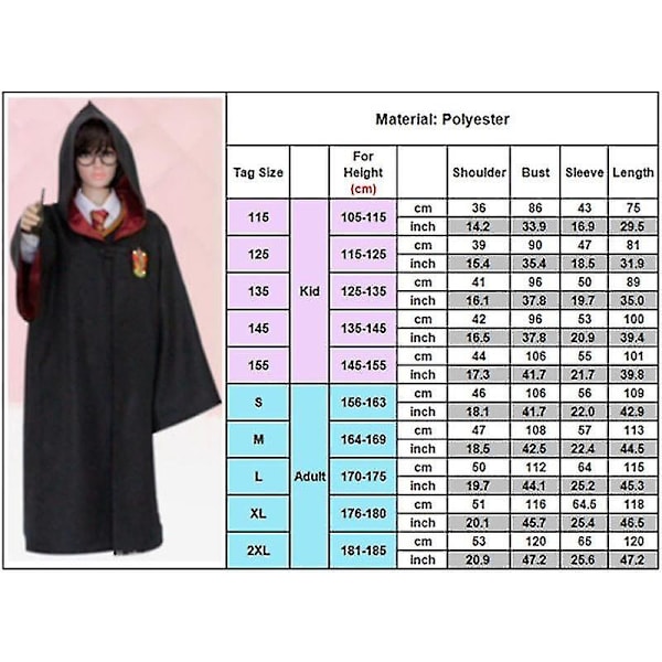 Vuxen Herr Dam Trollkarl Harry Potter Fancy Dress Kappa Kostym Cosplay Halloween Kostym Carnival Suit V1 CNMR 2XL