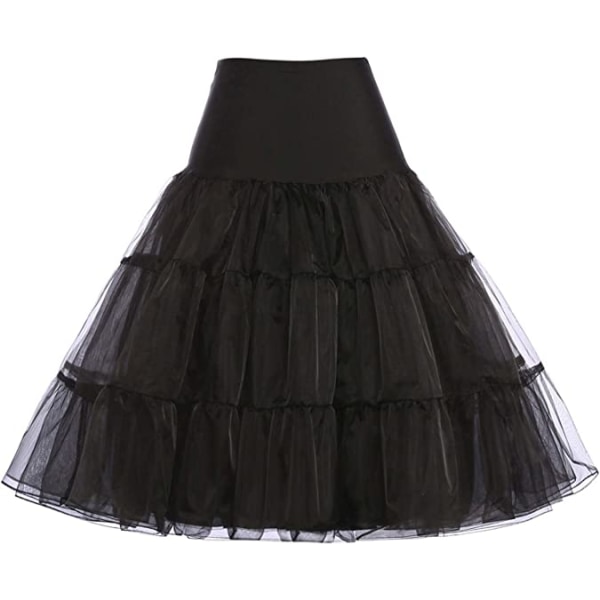 50-luvun alushame Rockabilly mekko Crinoline Tutu naisille - Black L