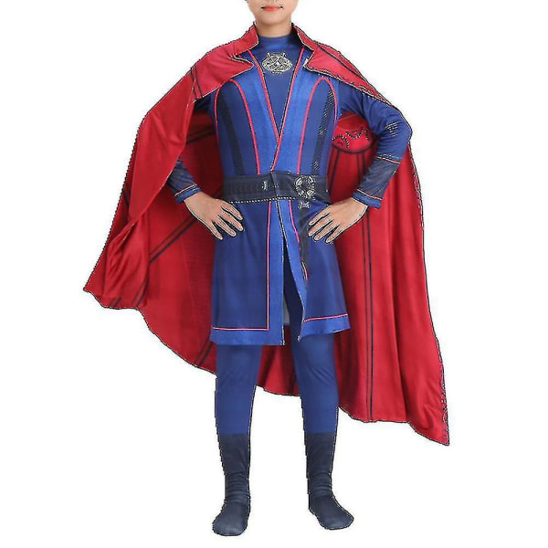 Barn/menn Doctor Strange Halloween Costume Jumpsuit + Cape Outfit Set Mens 7-8Years