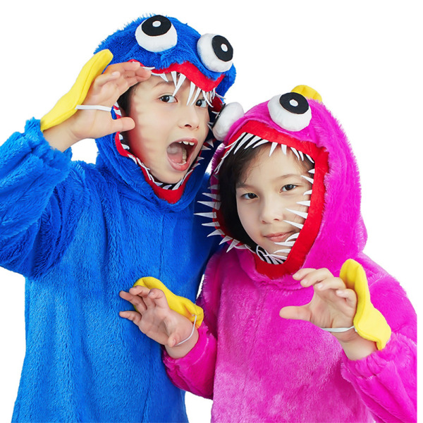 Poppy Playtime Huggy Wuggy Kids Pyjamas Cosplay Costume Bodysuit zy pink S