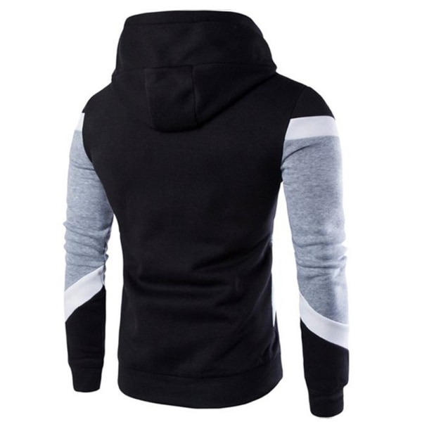 Långärmade huvtröjor för herr Hoody Jacka Pullover Topp H black 2XL