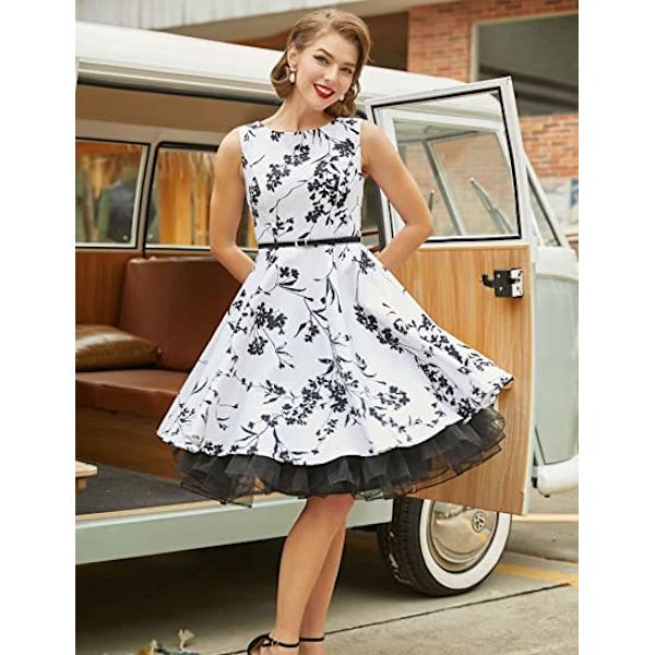 50-luvun alushame Rockabilly-mekko Crinoline Tutu naisille Z X Black M