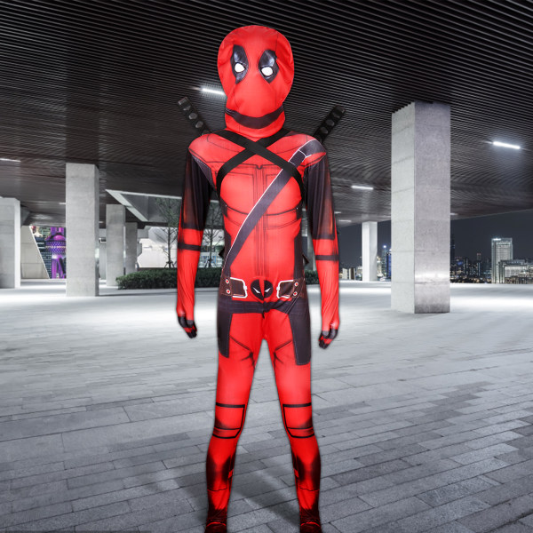 Deadpool Bodysuit Halloween Cosplay -asut lapsille Z Red S/110