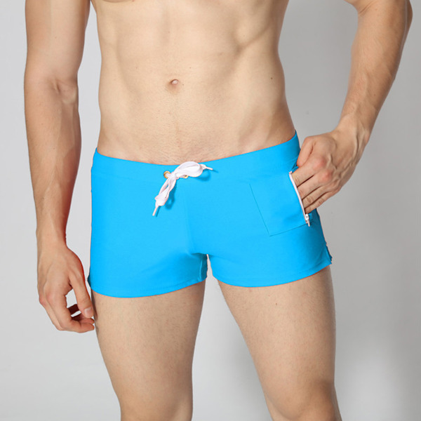 Badkläder för män boxer Enfärgad dragsko Beach Snabbtorka badbyxor . Orange XL