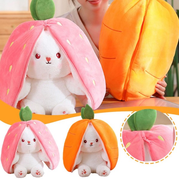 Bunny Plysch Toy Kanin Bunny Gosedjur Doll Plysch Bunny wit Y strawberry onesize