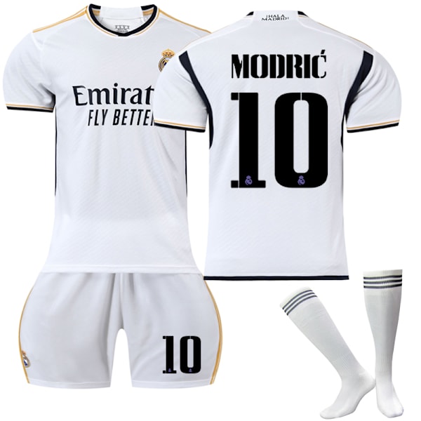 23-24 Real Madrid hjemmefodboldtrøje til børn nr. - 10 Modrić 6-7 years