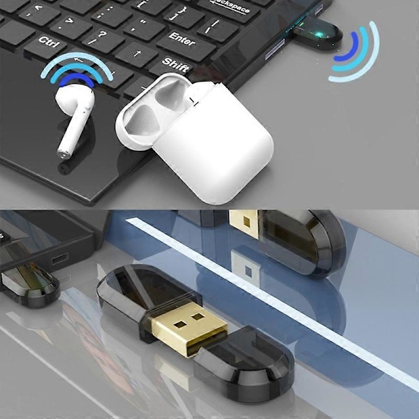 Mini Bluetooth-kompatibel 5.0 Dongel Trådlös Ljudadapter Låg Latens USB-Dongel för Hemmastereohögtalare Laptop