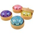 Dumplings Squishy, Glitter Dumpling Squishy Legetøj med Damperkasse, Søde Glitter Regnbue Dumplings Squishiest med Ansigt