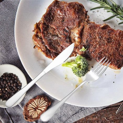 Campingbestik i rustfrit stål til 2 personer, bærbart til rejser, picnics, skole og catering.