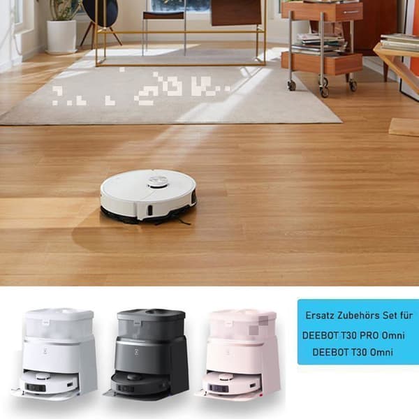 Tilbehørssæt til ECOVACS DEEBOT T30 Omni/T30 PRO Omni, Saprdii: 4 antibakterielle støvposer, 4 moppepuder