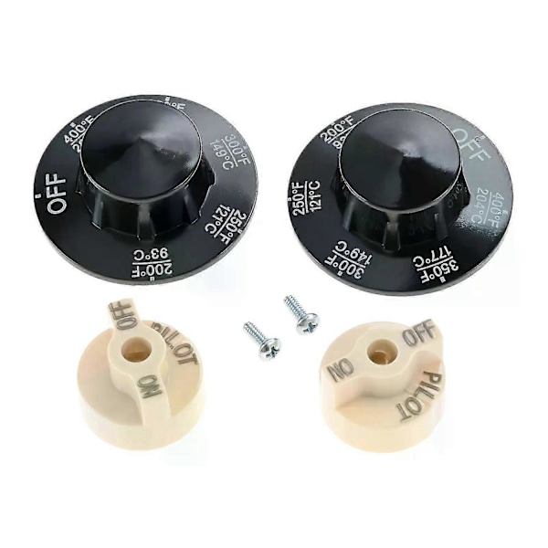 4 st/set Kontrollventil Beige Pilotratt med 200-400F Termostatratt Kit för Fritöser Spisar Br