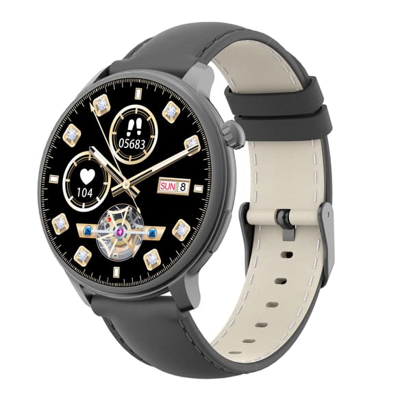 Smartwatch med pulsmåler, blodtryk og iltmætning i blodet, sort