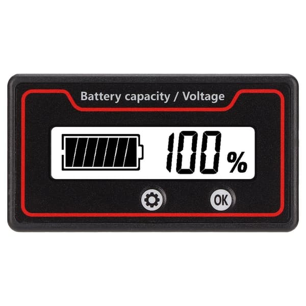 Smart batterispændingsmåler LCD-display med alarm - 12-84V batterikapacitetsmåler til elektriske køretøjer