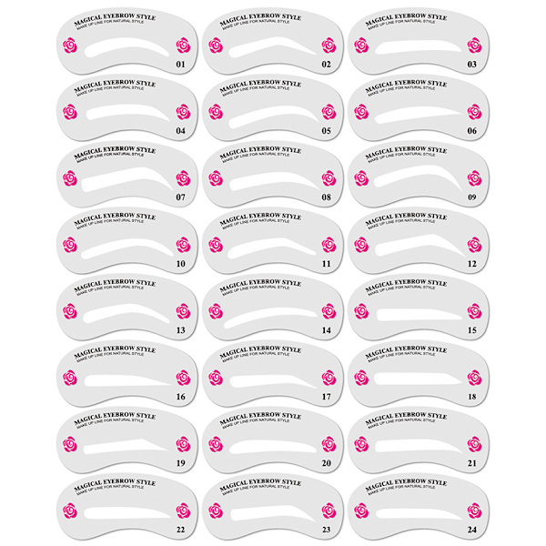 Ögonbrynsschabloner 24-pack Vit