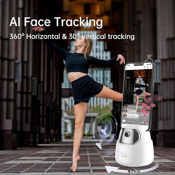 Hohem GO Auto Ansiktsspårning Gimbal Stabilisator Telefon Surfplatta Spårningshållare 360 Rotation Selfie Stick Stativ för Live Vlog Video
