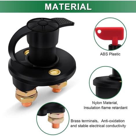 12V/24V Batteriisolatorafbryder, Maks. 200A Batteriisolatorafbryder til Bil, Lastbil, Båd og Køretøjer, Strømafbryder