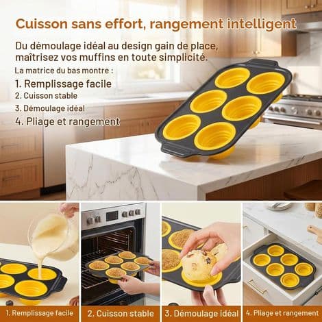 2-delad silikonmuffinsform, 6-håls silikonmuffinsform