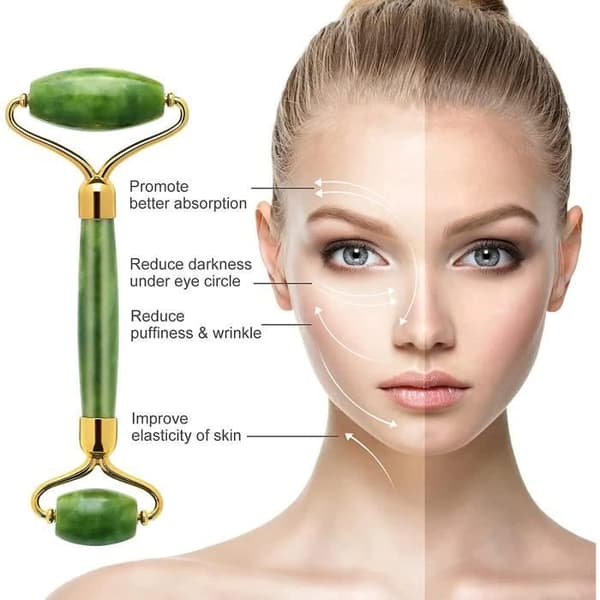 Pcs Jade Roller -hierontasetit Jade Roller ja Gua Sha Jade Roller Kasvohieronta Luonnollinen Jade Kasvorulla [u10368]