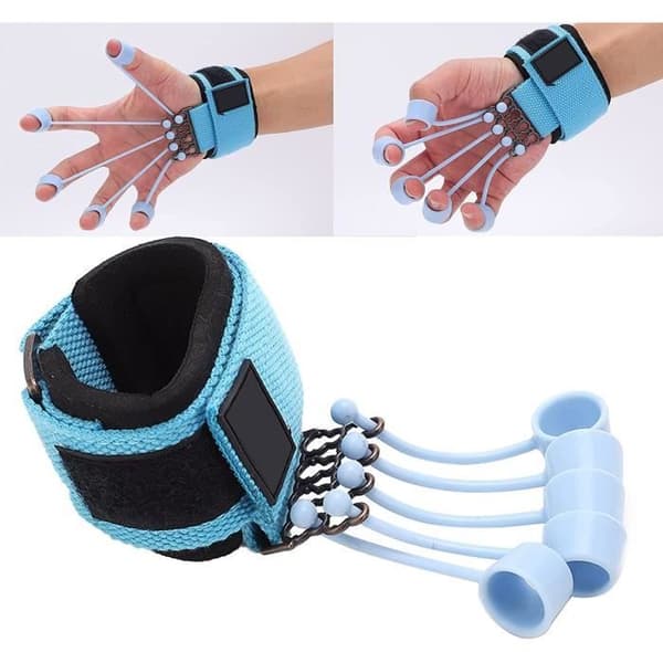 Fingerövning, högelastisk fingergreppsstyrketränare, handgreppsförstärkare (blå 40lbs)