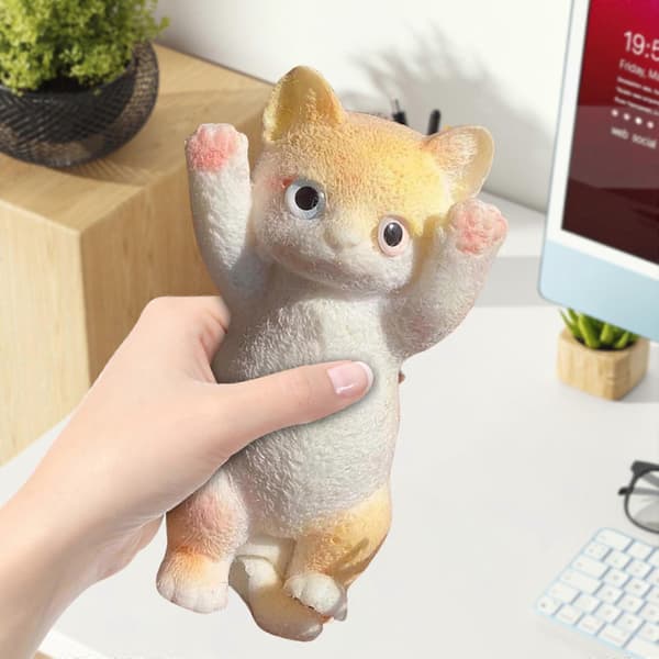 Julepynt Katte Hænder Op Katte Æltning Stresslindrende Legetøj Pige Plys Legetøj Simulation Katte Æltning - FARVE: D