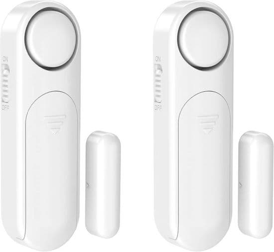 Trådlöst hemlarm, dörr- och fönsterlarm 4 lägen Trådlös magnetisk sensor för system (2-pack)
