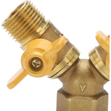 Messing dobbelt haneadapter G1/2 til havevanding, dobbelt slangetilslutning