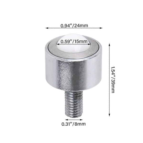 4x Nylon Rullekule Stål Overføring Lager Hjul 0.59inch 99lbs Kapasitet