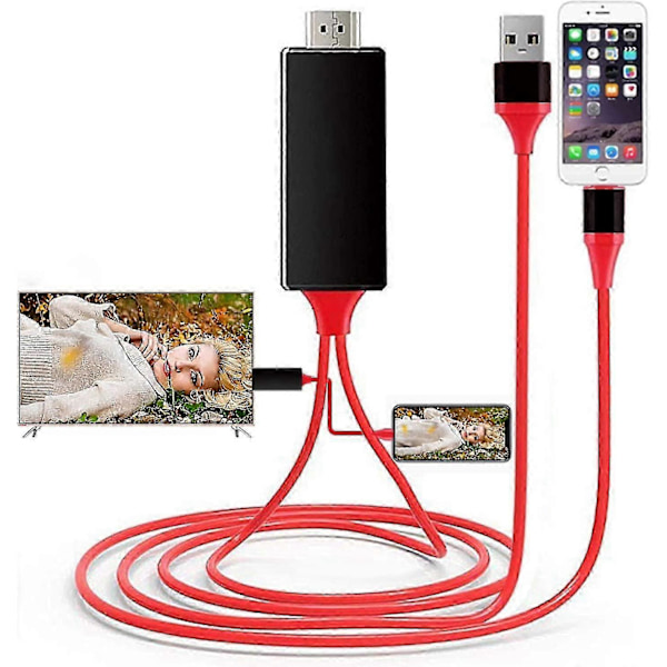Certifierad Lightning till HDMI-adapter Kompatibel för