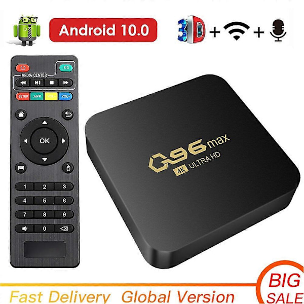 Ny WIFI 4K Q96 MAX Smart TV Box 2.4/5G Set-top Box Android 10.0 Global Media Player Android Quad Core Smart TV Box Media Player